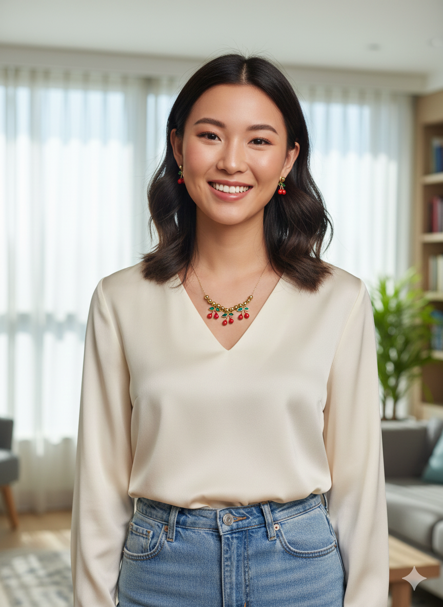 Sweet & Chic Cherry Necklace and Earring Set