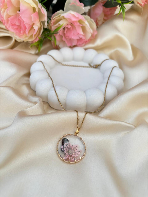 Floral Charm Resin Pendant