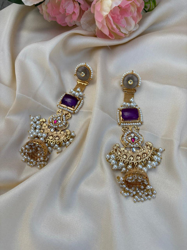 Royal Kashmiri Pearl and Kundan Dangler Earrings