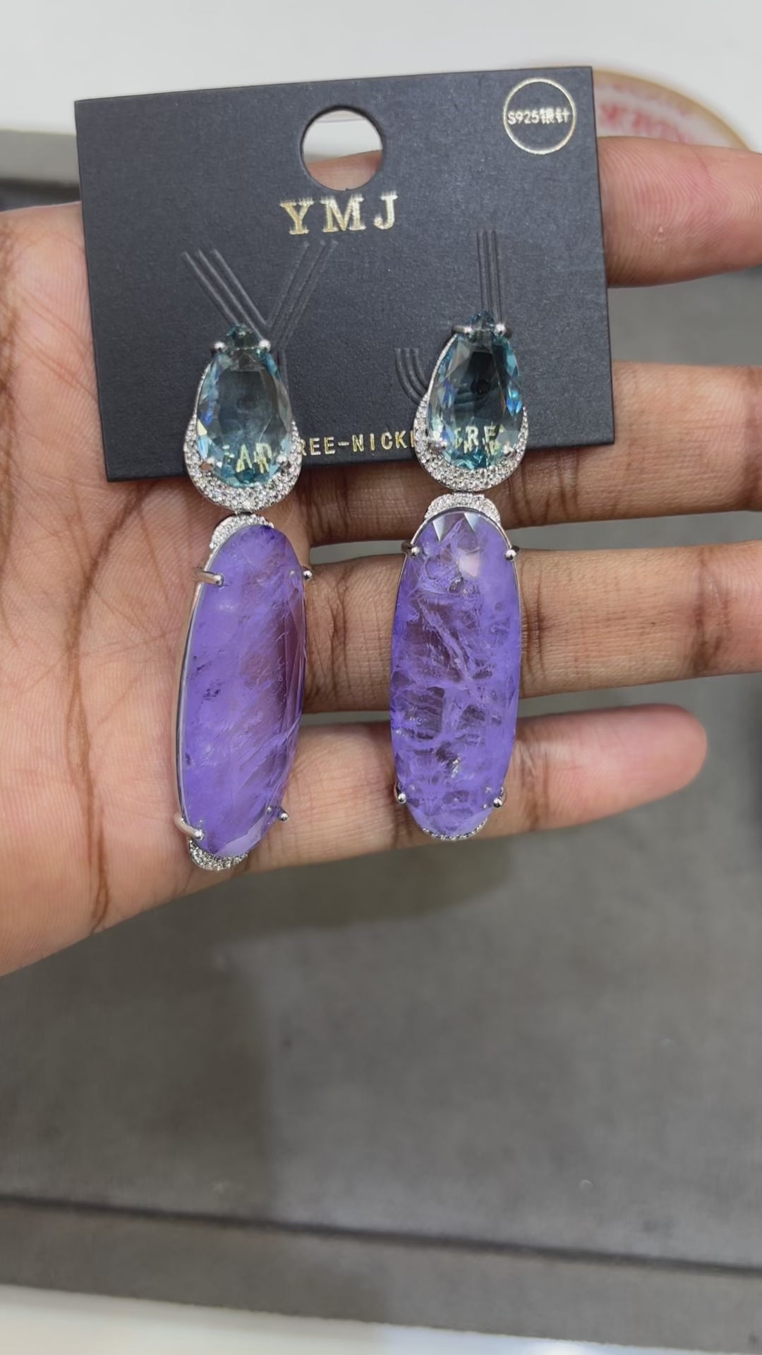 Bold Dual-Stone Teardrop Dubblet Earrings