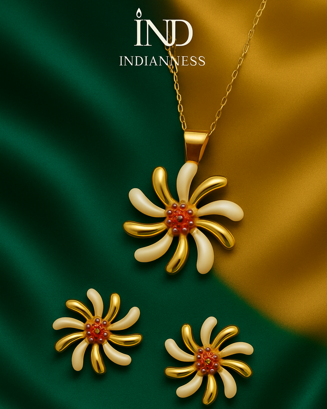 Radiant Blossom Necklace & Earrings Set