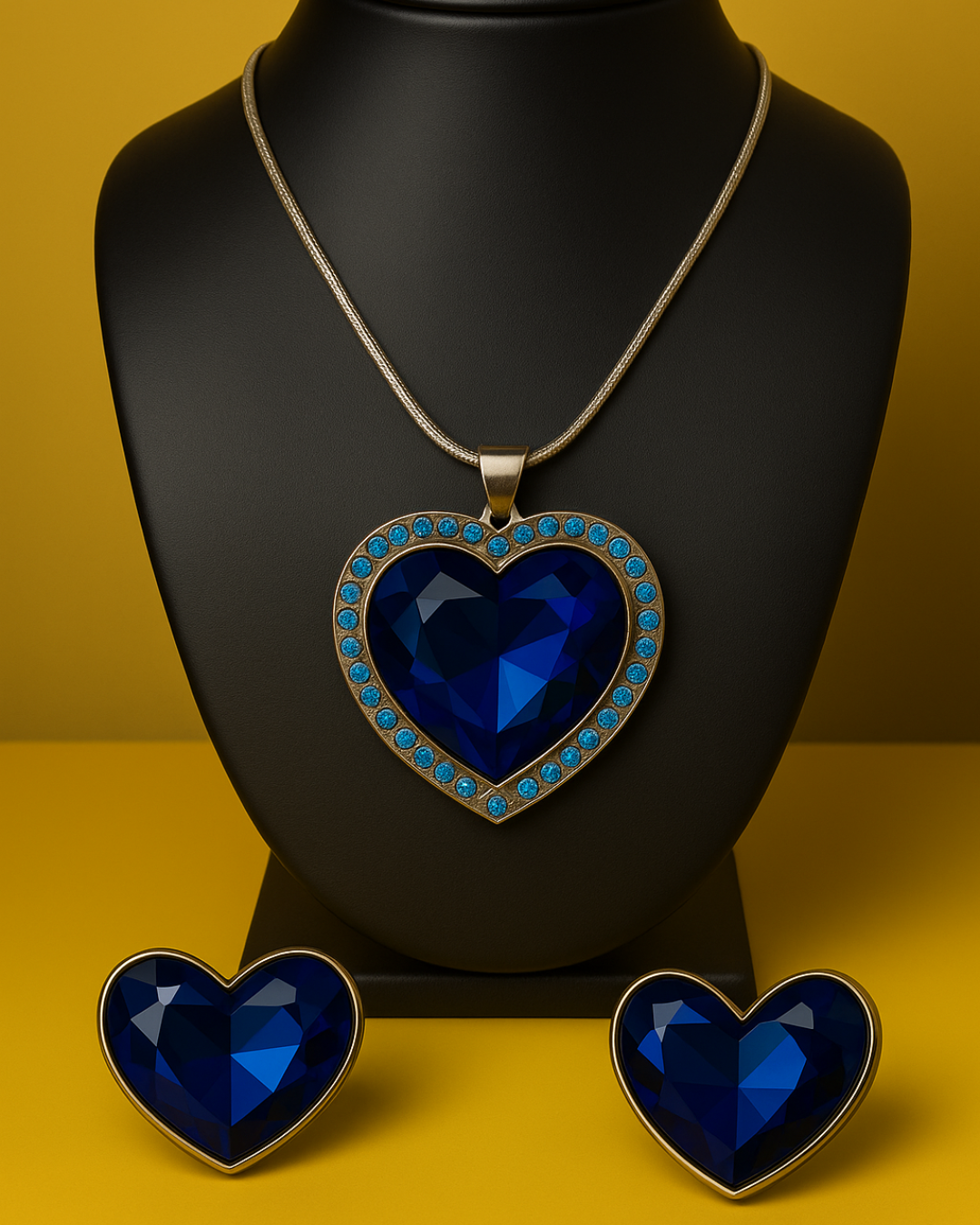 Ocean Heart Necklace & Earring Set